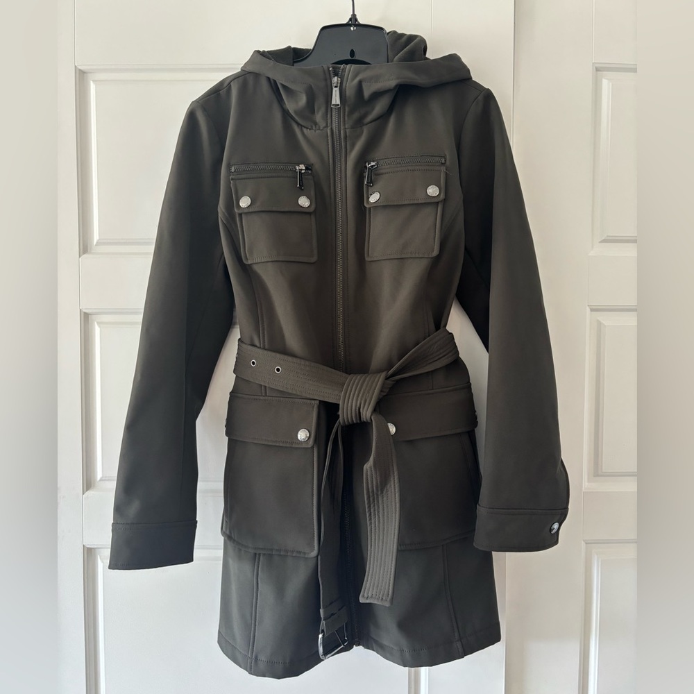 Michael Kors Olive Utility Jacket with Belt
